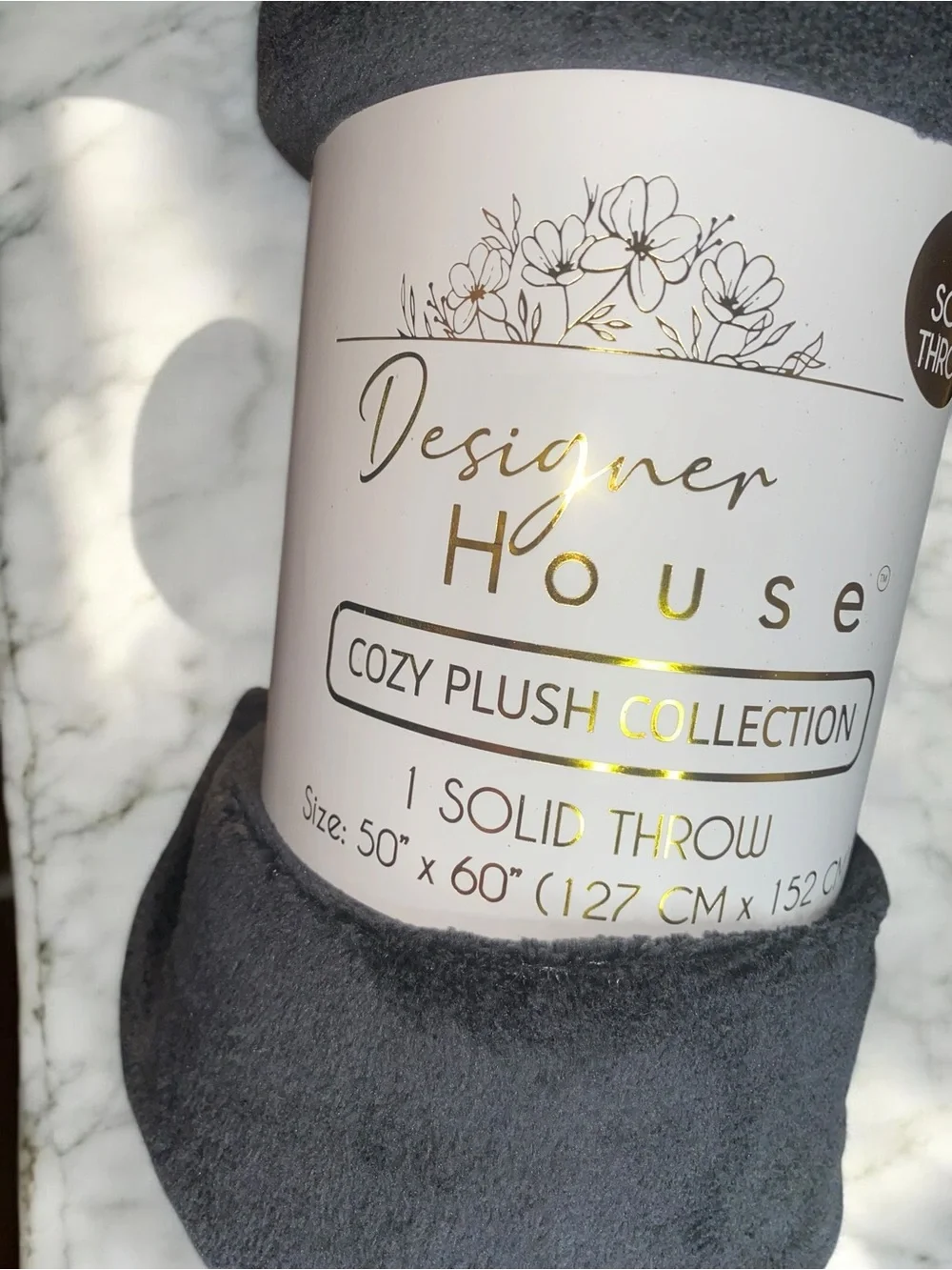 Cozy Plush Collection Solid Gray Throw